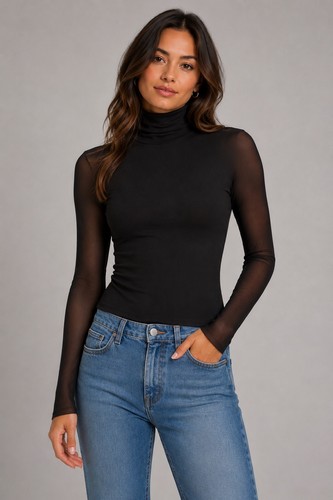 Top collo alto trasparente max - collo,